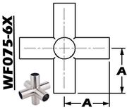 6-Way Cross Weld Body (0.75" Tube OD) WF075-6X