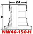 NW40 Aluminum Hose Adapter 1-1/2" or 1-5/8" Hose ID (NW40-150-H)