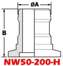 NW50 Aluminum Hose Adapter 1-1/2" or 1-5/8" Hose ID (NW50-200-H-OS)