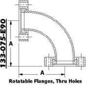 1.33" CF 90° Elbow (133-075-E90)