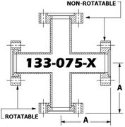 1.33"" OD Conflat Flange FOUR WAY CROSS (133-075-X)