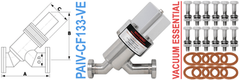 1.33" OD Conflat Angle Inline Pneumatic Valve PAIV-CF133-VE