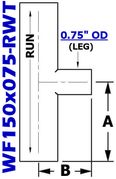 1.50" OD x 0.75" OD Reducing Tee (WF150x075-RWT)