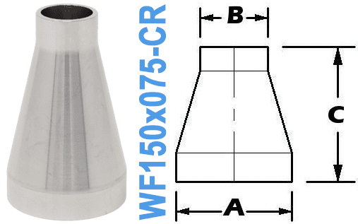 1.50" x 0.75" Conical Reducer (WF150x075-CR)