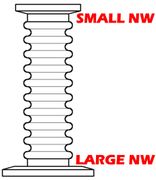 10" Reducing Flex Hose NW25 & NW16 Flanges (NW25x16-MH10-VE)