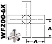 6-Way Cross Weld Body (2.00" Tube OD) WF200-6X