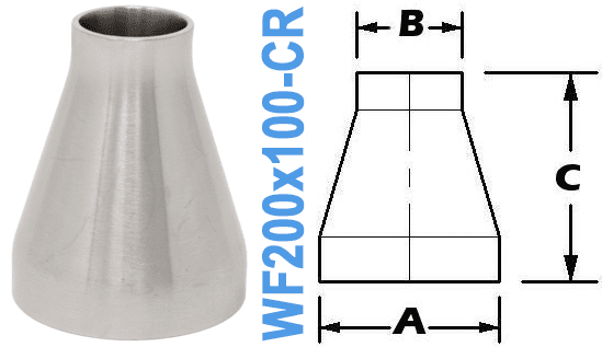 2.00" x 1.00" Conical Reducer (WF200x100-CR)