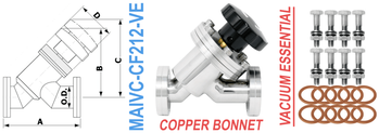 2.12" OD Conflat Manual Angle Inline Valve (MAIVC-CF212-VE)