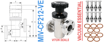 2.12" OD Conflat Manual Inline Valve (MIV-CF212-VE)