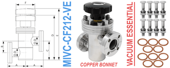 2.12" OD Conflat Manual Inline Valve (MIVC-CF212-VE)