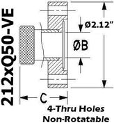 2.12" OD Conflat to 0.50" Quick Coupling (212xQ50-VE)