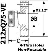 2.12" OD Conflat to 0.75" Quick Coupling (212xQ75-VE)