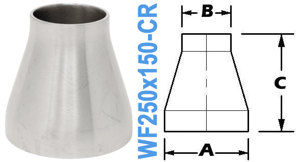 2.50" x 1.50" Conical Reducer (WF250x150-CR)