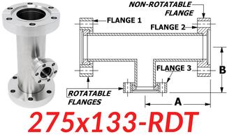 2.75" CF to 1.33" CF Reducing Tee (275x133-RDT)