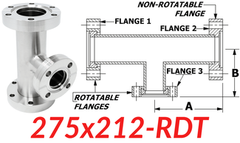 2.75" CF to 2.12" CF Reducing Tee (275x212-RDT)