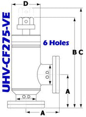 2.75" OD Conflat Flange Bakeable All Metal Valve (UHV-CF275-VE)