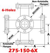 2.75" OD Conflat Flange Six-Way Cross (275-150-6X)