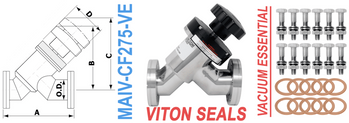 2.75" OD Conflat Manual Angle Inline Valve (MAIV-CF275-VE)