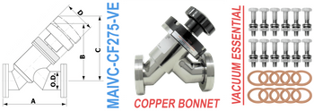 2.75" OD Conflat Manual Angle Inline Valve (MAIVC-CF275-VE)