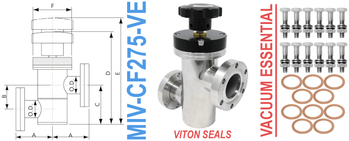 2.75" OD Conflat Manual Inline Valve (MIV-CF275-VE)