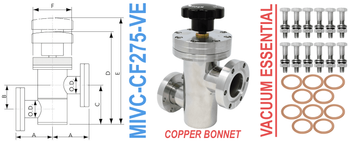 2.75" OD Conflat Manual Inline Valve (MIVC-CF275-VE)