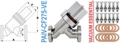 2.75" OD Conflat Angle Inline Pneumatic Valve PAIV-CF275-VE