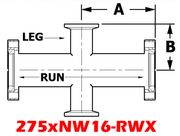 2.75" OD Conflat To NW16 Reducing Cross (275xNW16-RWX)