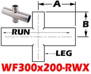 3.00" OD x 2.00" OD Reducing Cross (WF300x200-RWX)