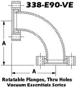 3.38" CF 90° Elbow (338-E90-VE)