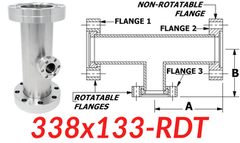 3.38" CF to 1.33" CF Reducing Tee (338x133-RDT)