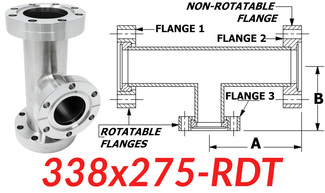 3.38" CF to 2.75" CF Reducing Tee (338x275-RDT)