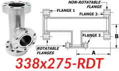 3.38" CF to 2.75" CF Reducing Tee (338x275-RDT)