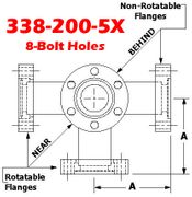 3.38" OD Conflat Flange Five-Way Cross (338-200-5X)