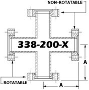 3.38"" OD Conflat Flange FOUR WAY CROSS (338-200-X)