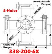 3.38" OD Conflat Flange Six-Way Cross (338-200-6X)