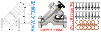 3.38" OD Conflat Manual Angle Inline Valve (MAIVC-CF338-VE)