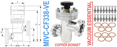 3.38" OD Conflat Manual Inline Valve (MIVC-CF338-VE)