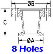 3.38" OD Conflat to NW25 Conical Reducer (338xNW25-CR-VE)