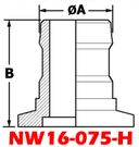 NW16 Aluminum Hose Adapter 1/2" or 5/8" Hose ID (NW16-050-H)