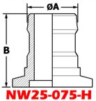 NW25 Aluminum Hose Adapter 3/4" or 5/8" Hose ID (NW25-075-H)