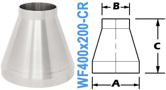 4.00" x 2.00" Conical Reducer (WF400x200-CR)