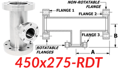 4.50" CF to 2.75" CF Reducing Tee (450x275-RDT)