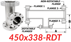 4.50" CF to 3.38" CF Reducing Tee (450x338-RDT)