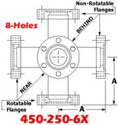 4.50" OD Conflat Flange Six-Way Cross (450-250-6X)