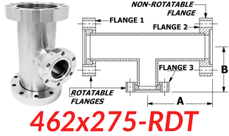 4.62" CF to 2.75" CF Reducing Tee (462x275-RDT)