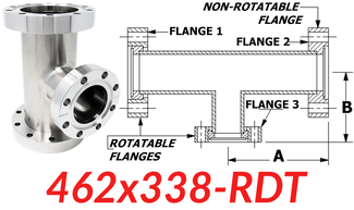 4.62" CF to 3.38" CF Reducing Tee (462x338-RDT)