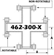 4.62"" OD Conflat Flange FOUR WAY CROSS (462-300-X)