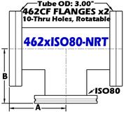 4.62" OD Conflat To ISO80 Non-Reducing Tee 462xISO80-NRT