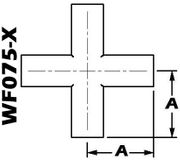 0.75" Tube OD 4-Way Cross Body (WF075-X)