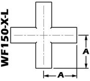 1.50" Tube OD 4-Way Cross, Long (WF150-X-L)